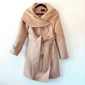 Rudsak Womens Camel Colored Cowl Neck Wrap Coat Size Small